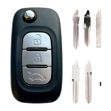 Silca RN-N01R11 3 Button Remote Key for Renault / Dacia / Nissan / Vauxhall / Fiat / Smart – ID4A HITAG AES, 433MHz
