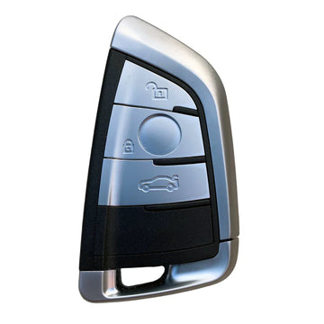 Aftermarket 3-Button Smart Remote Key for BMW F Series – 868MHz, ID49 PCF7945P, HU100R Blade (Silver Buttons)
