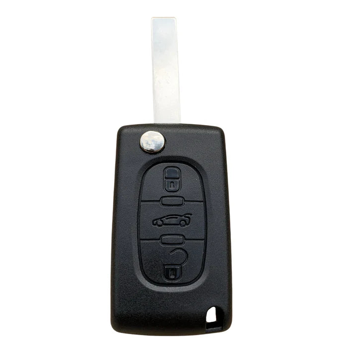 HU83 3 Button Remote Key Case with Trunk Button & Battery Contact