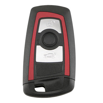 3 Button Smart Remote Key Case for BMW FEM – Red Trim – HU100R Emergency Blade